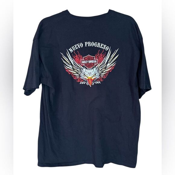 Harley-Davidson Nuevo Progreso Black Short Sleeve Tee Front & Back Logo. Size XL - Picture 2 of 7